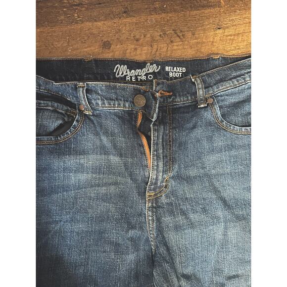 Men’s Wrangler Retro Relaxed Boot 34 X 32 Blue Jeans. Great Condition - Picture 6 of 6